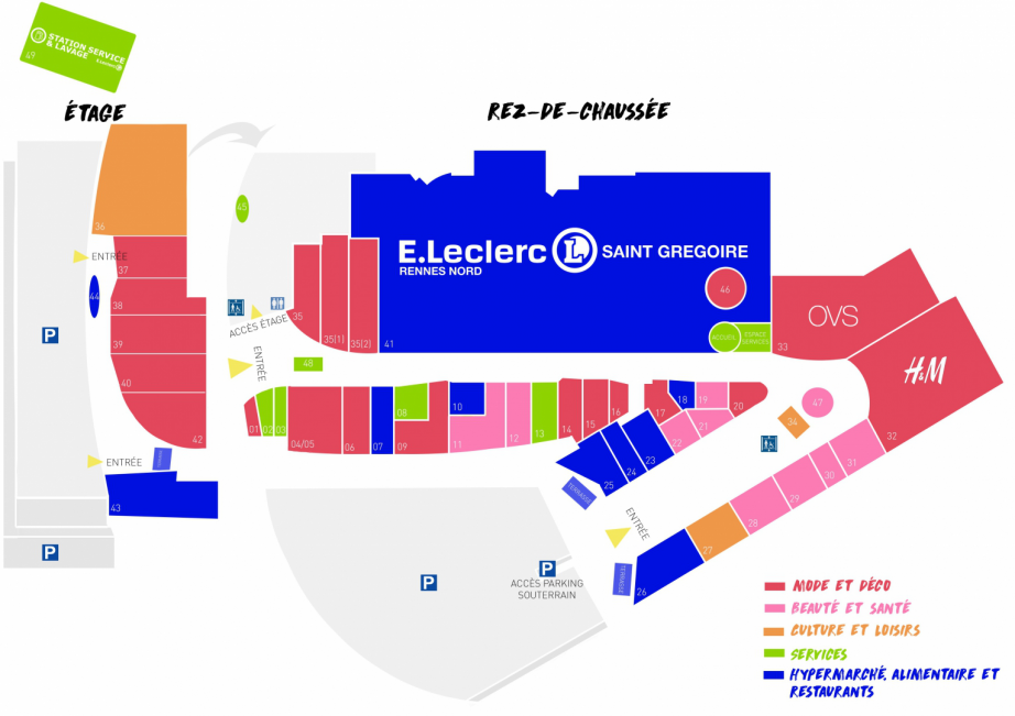 Plan Galerie Commerciale Saint Gregoire Le Centre
